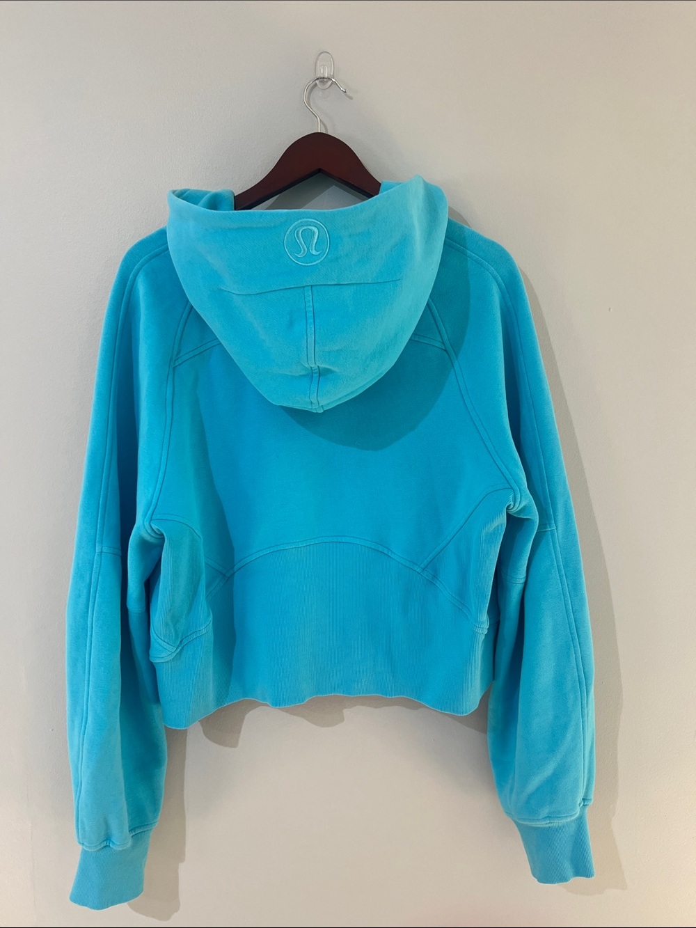 Lululemon Scuba Oversized Half-Zip Hoodie Bundle •M/L• Electric Turquoise Grey - Picture 7 of 8
